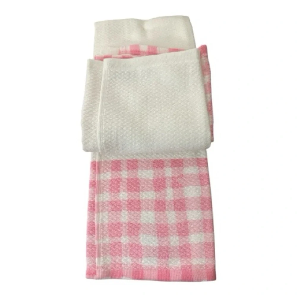 Kate Spade Kitchen Towel Set of 2 Pink Yellow Strawberry Lemonade Design New